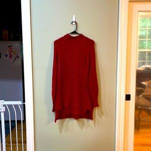 Red Mock Neck Sweater - Size S